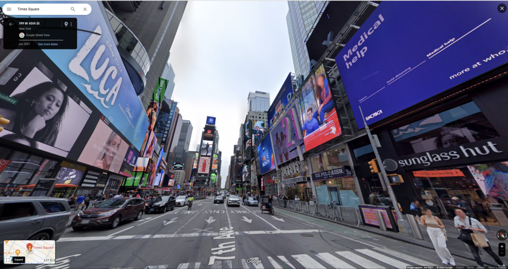 Times Square, NY, USA – widok z Google Street View